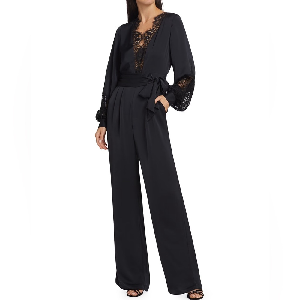 NWT RAMY BROOK Helen Eyelash Lace Wide-Leg Jumpsuit NEW WITH TAGS Size 14